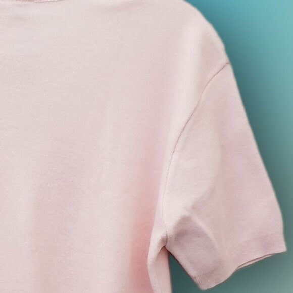 Claudia Barnes, woman's short sleeve Cardigan RN 47569, Blush color, Size M - Picture 7 of 11